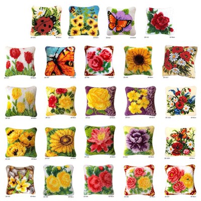 Flower Series DIY Latch Hook Rug Kit 3D Segment Embroidery P