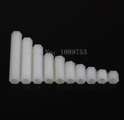 50Pcs M2 M2.5 M3 M4 White Hex Nylon Standoff Spacer Column F