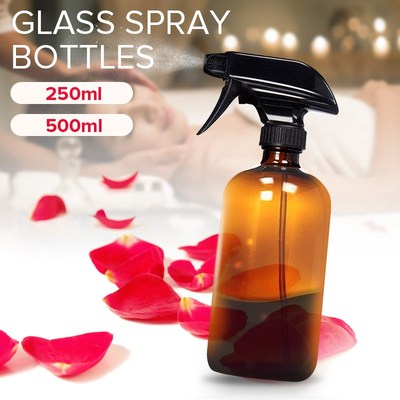 250/500ml Amber Glass Salon Spray Bottles Essential Oil Arom