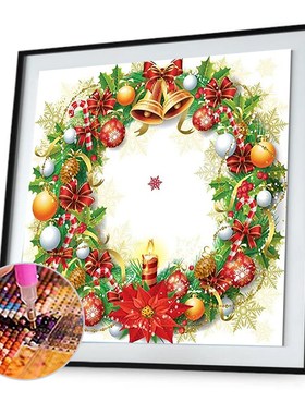 5D Diy Diamond Painting Christmas wreath Partial Special Rhi
