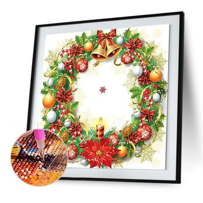 5D Diy Diamond Painting Christmas wreath Partial Special Rhi