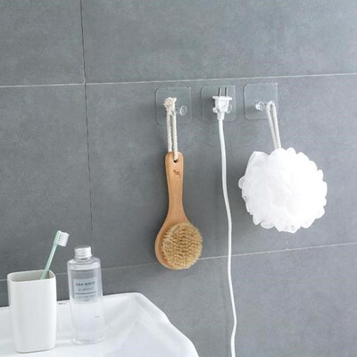 Self Adhesive Wall Hook Strong Transparent Hanger Hooks Spac