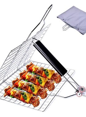 Portable BBQ Grilling Basket Stainless Steel Nonstick Barbec