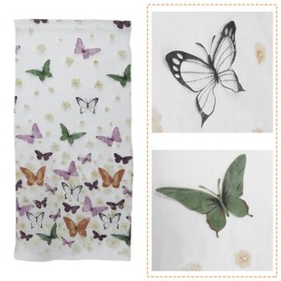 Butterflies Voile Curtains Divider Window Curtain Drape Pane