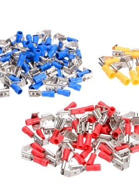 100pcs 10-22AWG Insulated Piggyback Crimping Terminals Red B