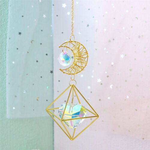 Crystal Sun Catchers Wind Chimes Love Heart Sun Prisms Hangi