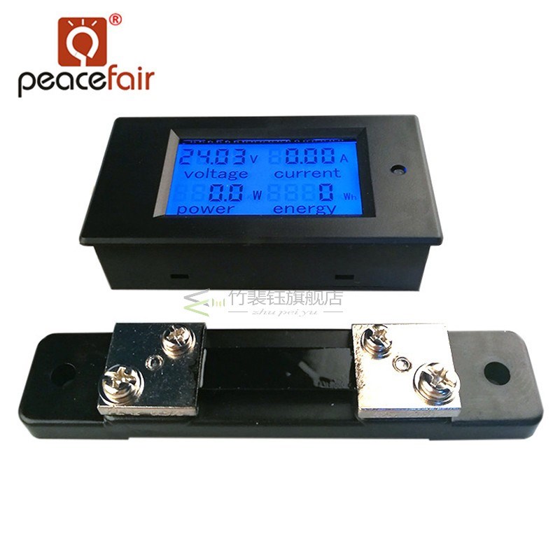 PZEM-051 DC Digital Ammeter Voltmeter 6.5-100V 4 IN1 LCD Mot