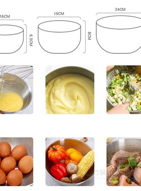 304 Stainless Steel Mixing Bowls Nesting Storage Bowls Set K