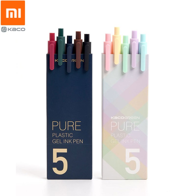 5pcs/pack Xiaomi KACO Sign Pen Gel Pen 0.5mm Refill Smooth I