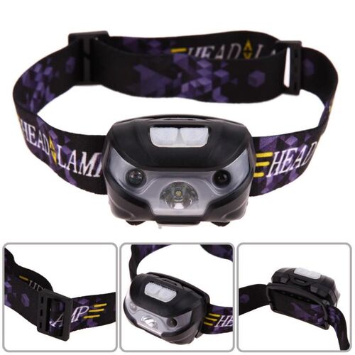 LED Motion Sensor Headlamp Headlight Rechargeable Head Flash
