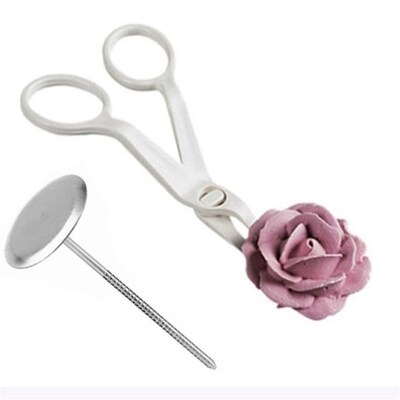 2Pcs/Set Plastic Cream Flower Transfer Scissors Stainless St