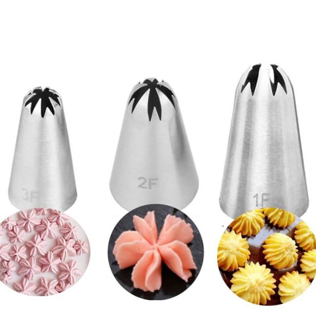 3pcs Cherry Flower Icing Piping Nozzles Piping Tips Stainles