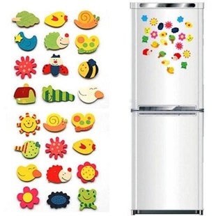 12Pcs/set Cute Fridge Stickers Wooden Cartoon Animals Magnet