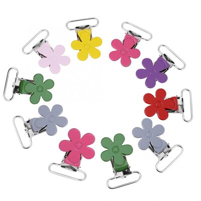 10Pcs/Lot 25mm Mini Plum Shape Suspender Pacifier Braces Cli