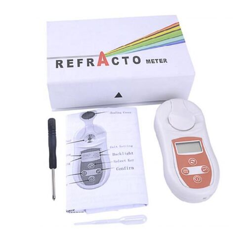 Digital Brix Refractometer Sugar Testing Meter 0-53% Tempera
