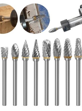 10 Pcs Double Groove Rotary File Grinding Head 3x6mm Cemente