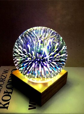 USB 3D Crystal USB Sphere Lightning Lamp Colorful Ball Night