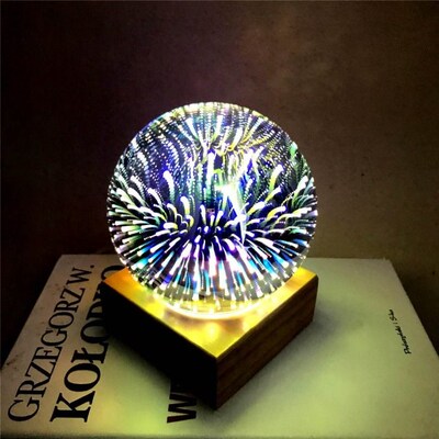 USB 3D Crystal USB Sphere Lightning Lamp Colorful Ball Night