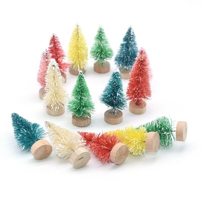 5pcs Mini Christmas Tree Fake Pine Trees DIY Colorful Xmas P