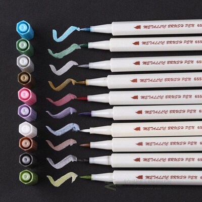 10 Colors Metallic Ink Water Chalk Pen Watercolor Art Marker