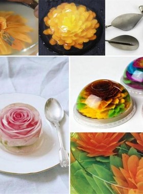10 pcs Pudding Nozzle +1 Syringe Tool 3D Jelly Flower Cake J