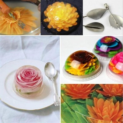 10 pcs Pudding Nozzle +1 Syringe Tool 3D Jelly Flower Cake J
