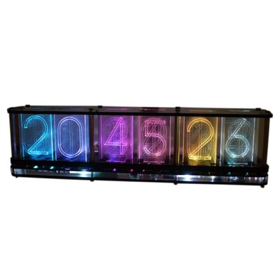 7XEA Imitate Full Color RGB Glow Tube Clock LED Music Spectr