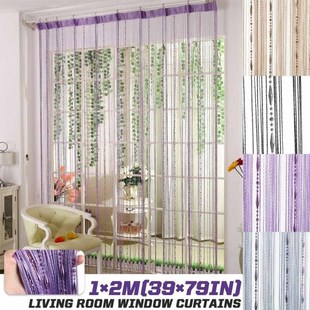 1x2M Beads Line Curtain Modern Yarn Dyed Curtains for Home L