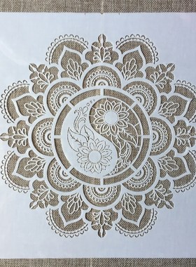 *30*30cm Mandala Geometry Taiji DIY Layering Stencils Wall P