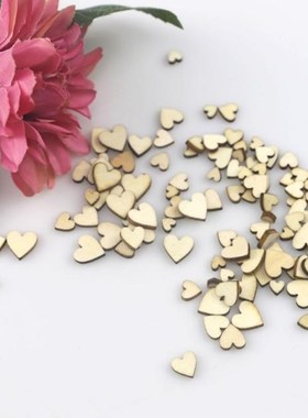 100pcs Mixed Love Heart Shape Wooden Wedding Table Scatter D
