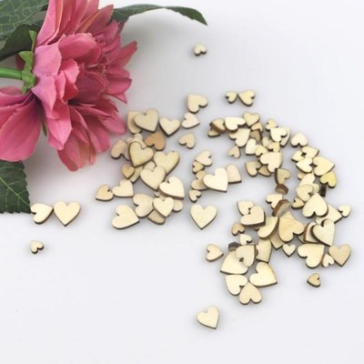 100pcs Mixed Love Heart Shape Wooden Wedding Table Scatter D