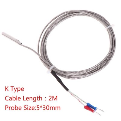 Probe Type Thermocouple K Temperature Sensor 2m Cable Wire 0
