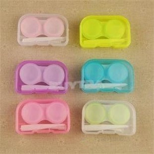 random color plastic contact lens holder lens case travel mi