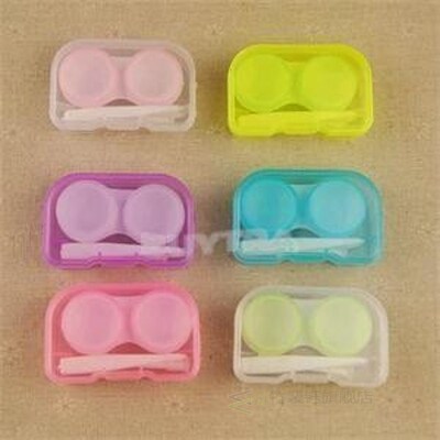 random color plastic contact lens holder lens case travel mi