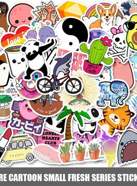 Laptop Stickers 50 PCS Cartoon Simple Cute Tablet Decals For