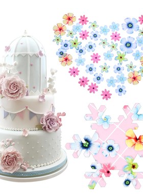 50Pcs/Pack Edible Flowers for Cake Decorations Glutinous Ric