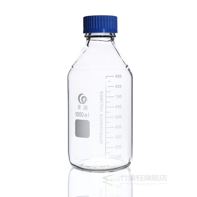 Glass Blue Transparent Reagent Bottle 100/250/500/1000ml Scr