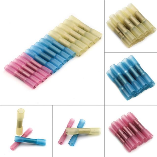 25Pcs Heat Shrink Butt Crimp Terminals 适用于 22-10 AWG Insu