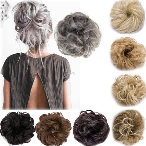 Curly Messy Bun Hair Piece Scrunchie Updo Cover Hair