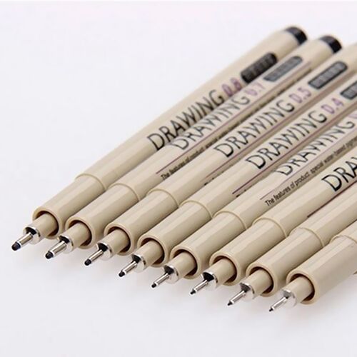 8 Pcs /Lot Brush Micron Fine Line Drawing Pen Sketch Pens Ho