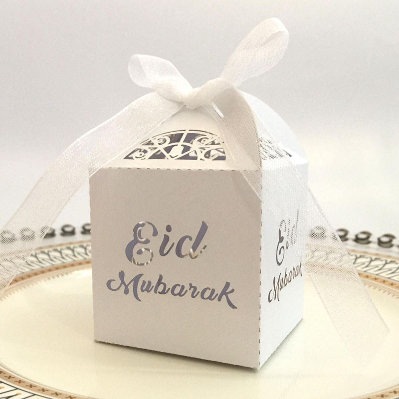 10pcs laser cut gift box ramadan decoration candy box for ei