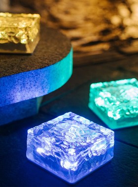 Garden Light Brick Ice Cube Path Floor Lawn Solar Step led o