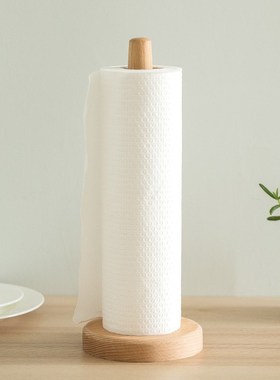 Kitchen Wooden Roll Paper Towel Holder Bathroom Tissue Verti