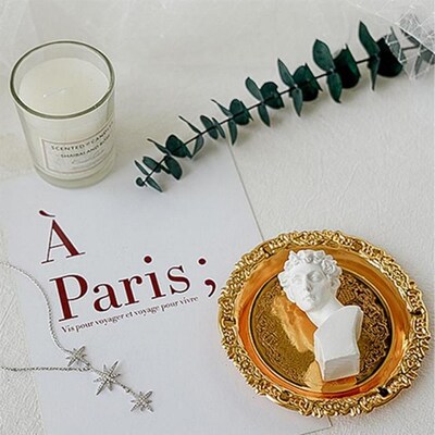 Nordic Retro Metal Plate Sundries Storage Tray Candle Jewelr