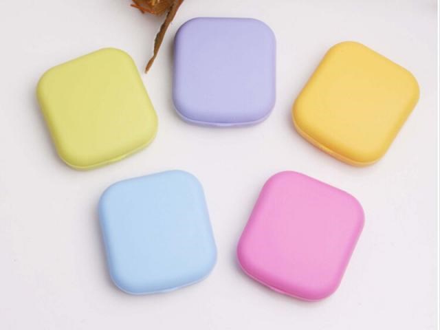1 Set portable Pocket Mini Contact Lens Case Travel Kit Mirr