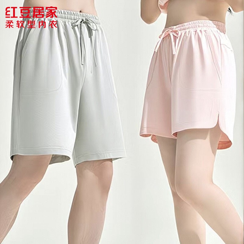 红豆7A抑菌男女运动风短裤居家睡图片