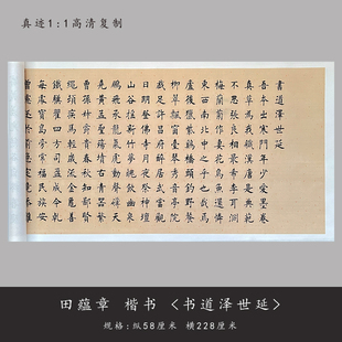 田温章《书道泽世延》楷行草书原大高清微喷复制毛笔字帖临摹长卷