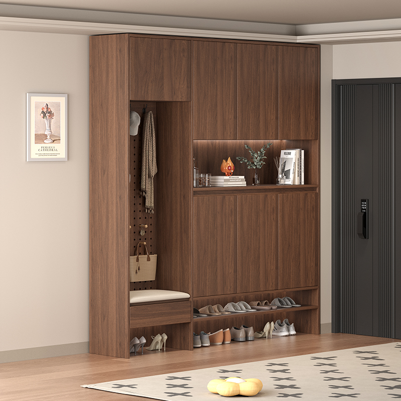 实木洞洞板玄关柜入户收纳柜