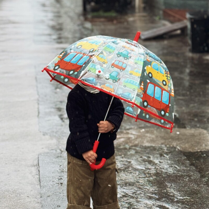 新款小汽车工程队透明儿童雨伞幼儿园创意可爱卡通宝宝学生男孩伞