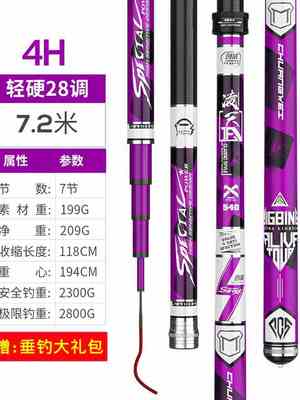 创威凌天5H6H19调超轻硬碳素台钓竿 3.6-10米4H28调鲤鱼竿综合竿